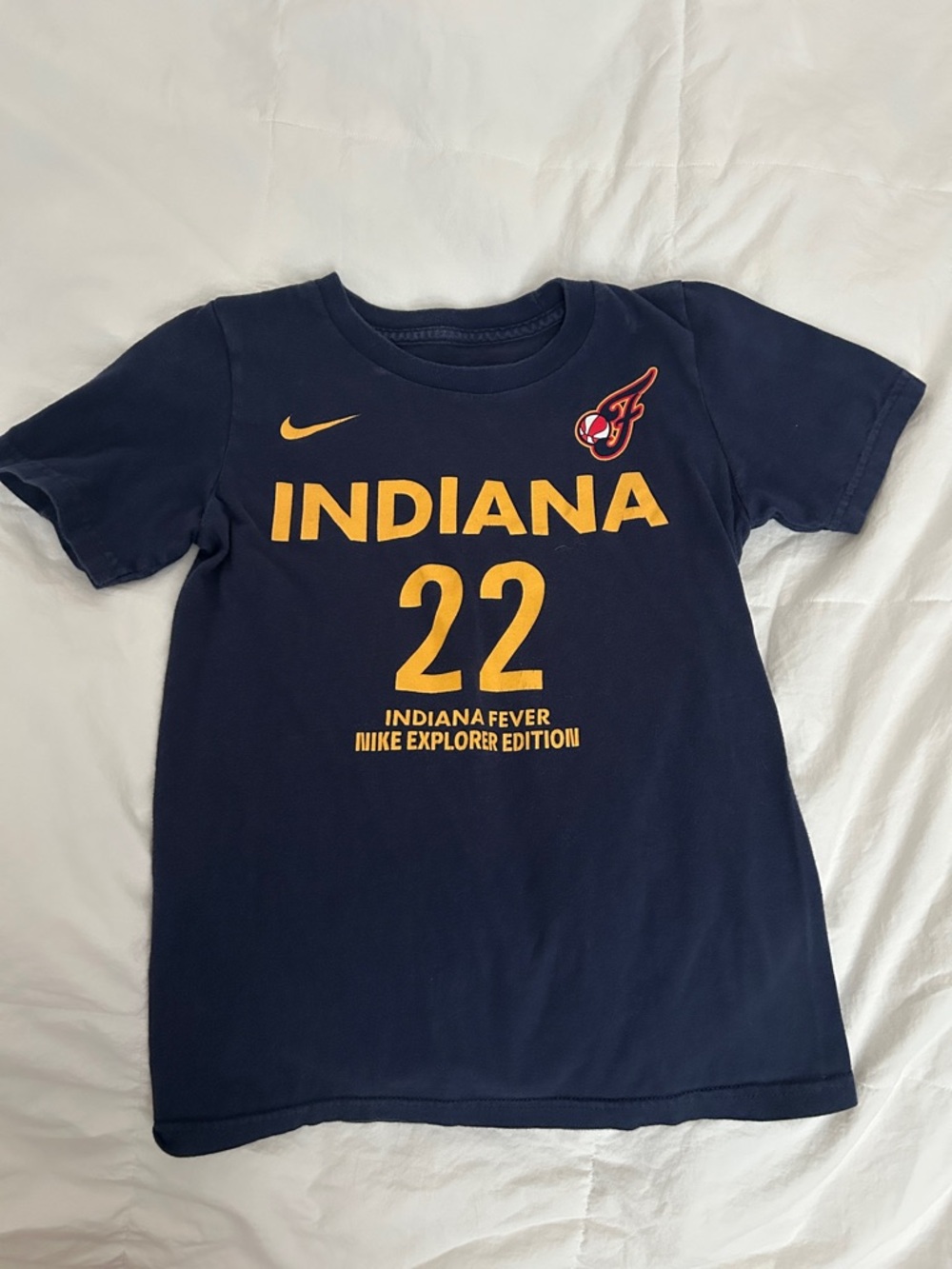 Nike Kids CAITLYN CLARK Indiana Fever Navy & Gold Graphic Tee